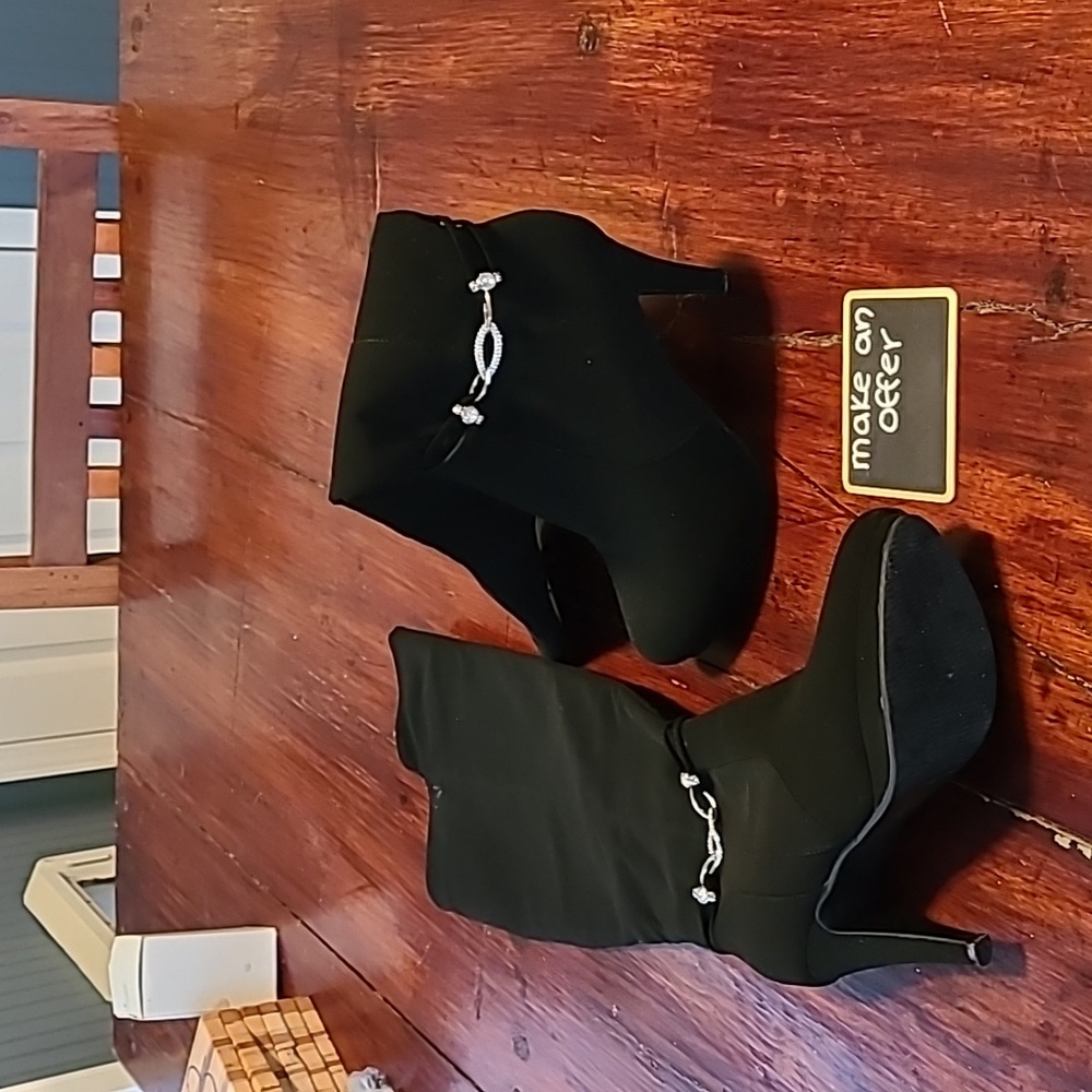 Long black boots with bling. Worn once